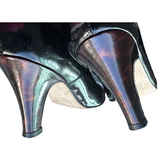 Anyi Lu Women’s Black Patent Leather Tortoise Shell Emily Pumps Size 7.5 - Picture 7 of 10
